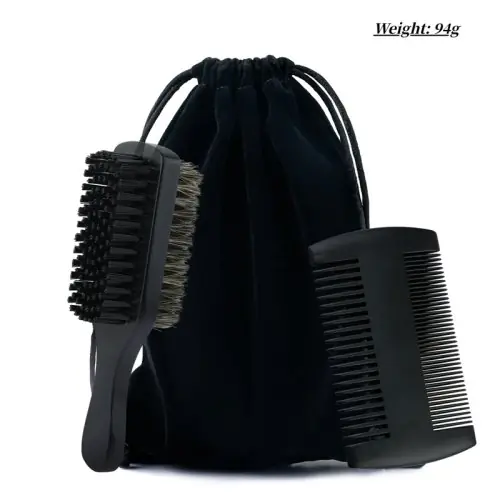 Image de Kit de Soin Barbe Pro - Brosse + Peigne + Sac Cadeau