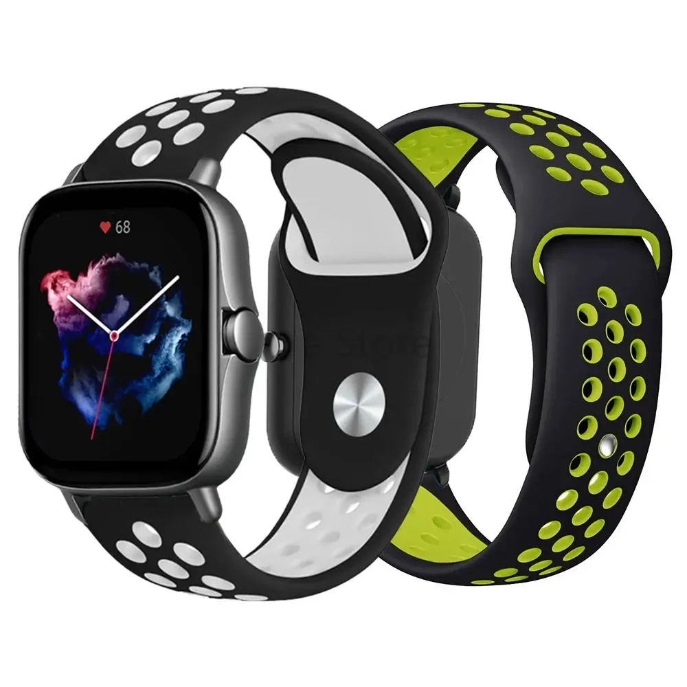 Bild von 20mm/22mm Uhrenarmband für Amazfit GTS 4/GTR 4/3/2 Mini/Pro/Stratos/Balance Sport Silikonarmband Amazfit Bip 5-Bip 3 Pro Armband