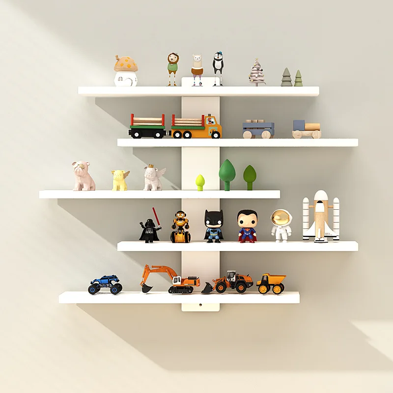 Image of Wall-Mounted 5-Tier Display Shelf for Building Block Figures – Large Capacity, Easy Install Organizer Rack for Blind Box Collectibles