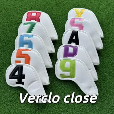 Image de Couvre-têtes de Golf en Cuir PU Blanc - Lot de 10