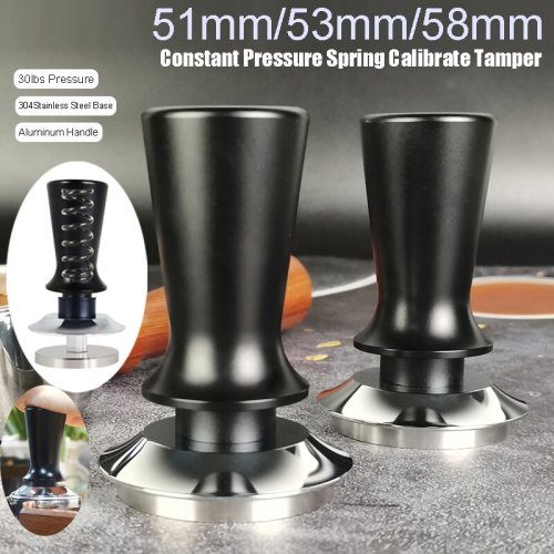 Bild von Edelstahl Espresso Stampfer 51mm, 53mm, 58mm – Präzise Kaffeepresse mit Kalibriertem Federbelastungssystem für Barista und Heimgebrauch