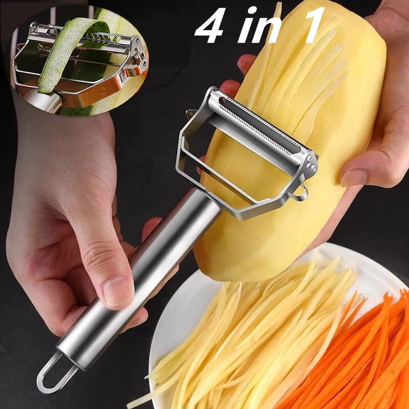 Image of Stainless Steel Multifunctional Kitchen Peeler – Durable Vegetable & Fruit Slicer, Potato Shredder, Carrot Peeler for Everyday Cooking