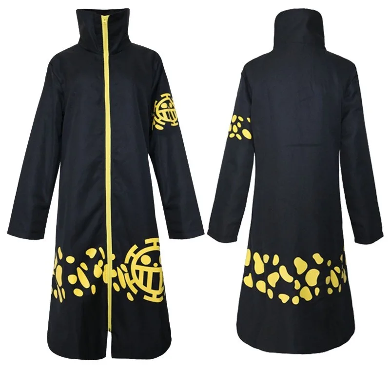 Bild von Anime Stück Pirate Cosplay Kostüme Trafalgar D Water Law Schwarzer Umhang Erwachsene Halloween Party Performance Mantel Windjacke