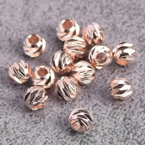 Image de Perles Sculptées Or & Argent - 3 à 8mm