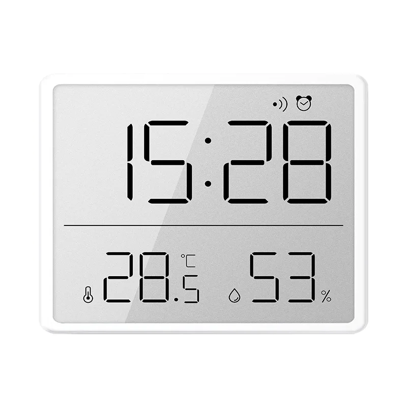 Imagen de Reloj Despertador Digital Ultrafino con Pantalla LCD Grande, Higrómetro y Termómetro, Diseño Minimalista Magnético para Escritorio