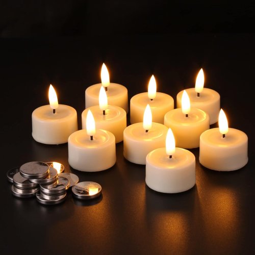Imagen de Velas LED Parpadeantes con Batería, Luces de Té Sin Llama para Decoración de Bodas, Cumpleaños y Eventos Especiales - Paquete de 6 o 12 Unidades