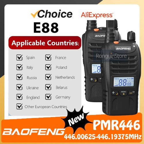 Image of Baofeng E88 Mini PMR446 Walkie Talkie Set – 4-Pack Portable Two-Way Radio for Kids, Hunting, and Outdoor Adventures in Europe