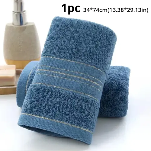 Image de Serviette de Bain Ultra Absorbante en Coton Épais - Luxe Soie Dorée