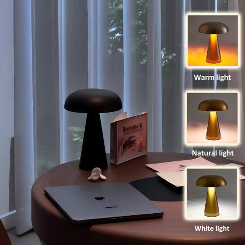 Image of Elegant Mushroom-Shaped Table Lamp with Iron Art Design – Modern Luxury Bedside Lighting for Bedrooms and Living Spaces