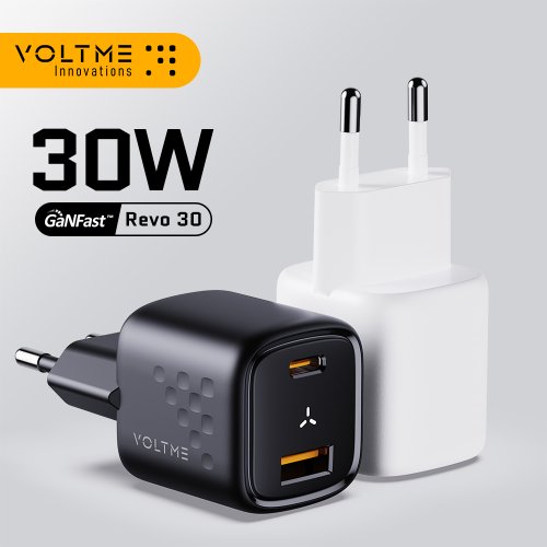 Imagen de Cargador USB-C Rápido de 30W con Tecnología GaN y Doble Puerto para iPhone 15, 14, 13, iPad, Xiaomi y Otros Dispositivos