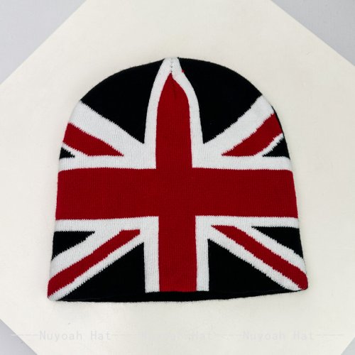 Afbeelding van Stijlvolle Jacquard Union Jack Gebreide Hoed voor Mannen en Vrouwen