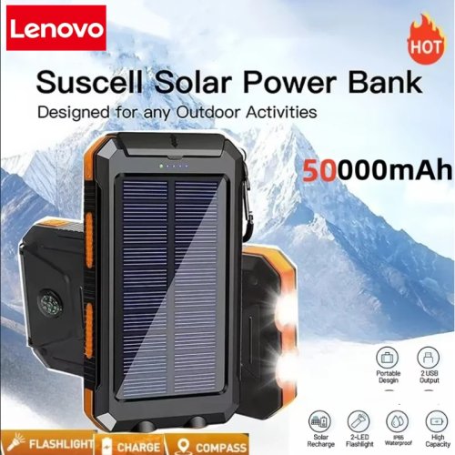 Imagen de Banco de Energía Solar 50000mAh con Luz LED Potente