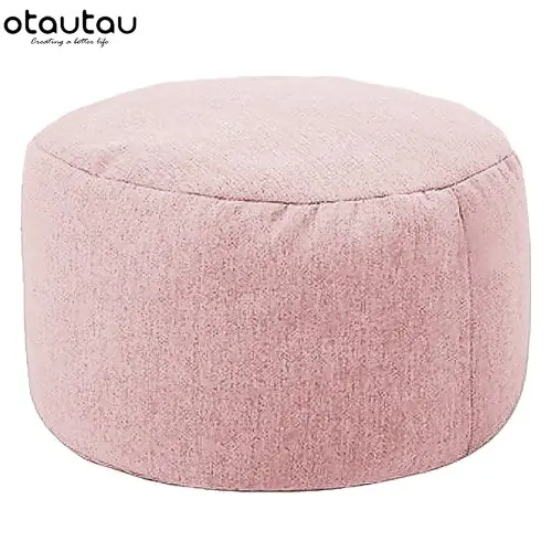Image de Pouf Rond en Lin - Tabouret Confortable 30 cm