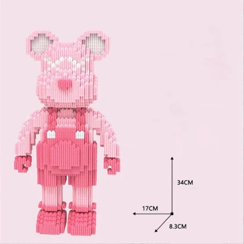 Immagine di Giocattoli per bambini fai-da-te Cartoon Mini Love Orso violento Bearbrick Modello con blocco di cos...