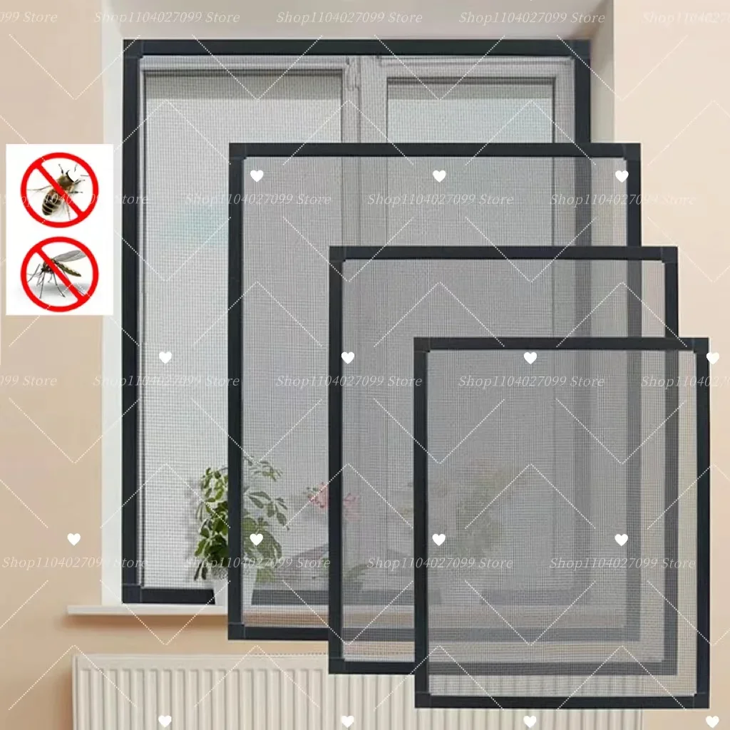 Bild von Selbstklebende Moskitonetzfolie – Wiederverwendbarer Fensterschutz gegen Mücken und Insekten, schwarz, anpassbare Größe für jedes Fenster