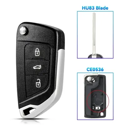 Image de Clé Voiture Modifiée Compatible Kit Cristaux - Pour Citroën & Peugeot