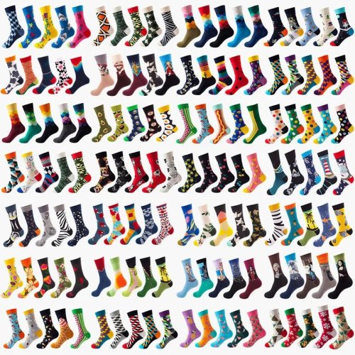 Immagine di 5 Paia di Calzini Sportivi Divertenti con Stampa Colorata per Uomo e Donna, Stile Hip Hop e Harajuku, Calzini Casual e Fashion