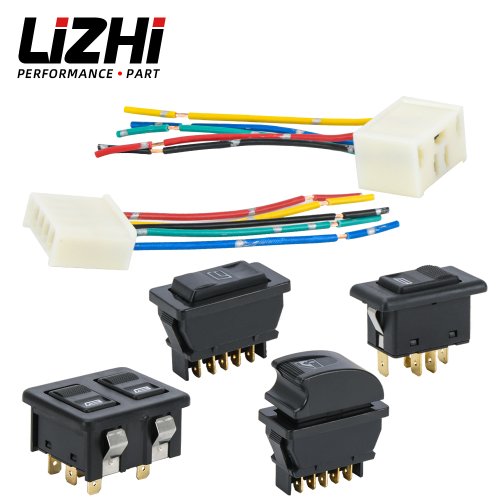 Zdjęcie Uniwersalny elektryczny przełącznik do podnośnika szyb samochodowych z regulacją 5-pinowy, 12V DC, 20A – kompletne rozwiązanie do montażu w autach