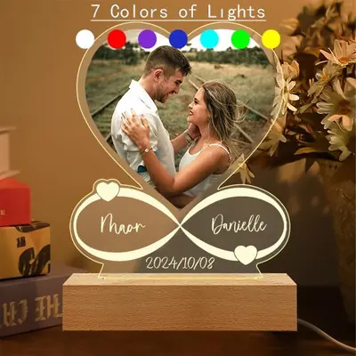 Image de Cadre Photo Personnalisé en Acrylique - Cadeau d'Amour Unique