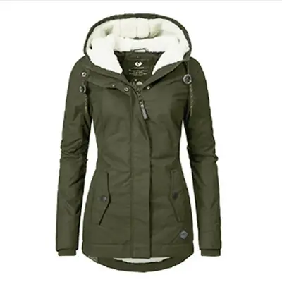 Image de Parka Hiver Femme Chaud à Capuche - Manteau Peluche Mi-Long