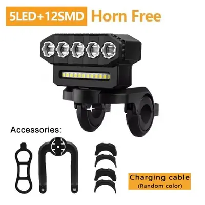 Image de Feu Avant Vélo LED + Klaxon 130dB - Rechargeable USB