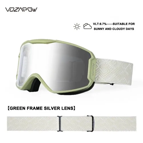 Montura verde Lentes plateadas