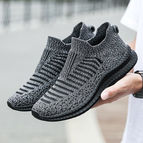 Imagen de Zapatos de hombre, zapatillas transpirables para hombre, cómodas zapatillas para correr, Tenis para exteriores, zapatillas para caminar, calcetines, zapatos para correr