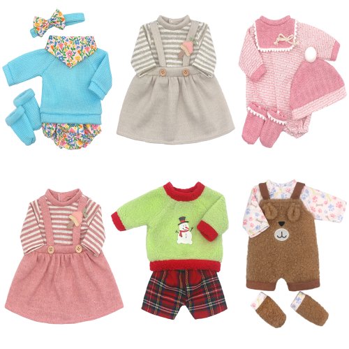 Bild von Niedliche Outfits für Baby Born Puppen – 13-18 Zoll Neugeborenenpuppe mit Pullover, Strampler, Anzug, Schuhen und Zubehör – Perfektes Geschenk für Kindergeburtstage und Feste