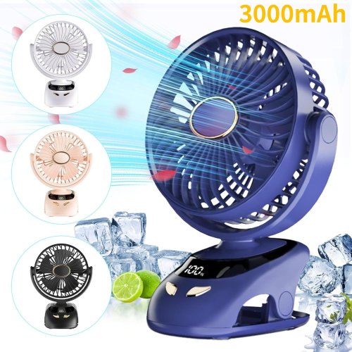 Immagine di Ventilatore Portatile con Clip USB per Scrivania, Auto, Campeggio, Letto e Passeggino – Ideale per Ufficio Domestico, Viaggi e Attività all'Aperto