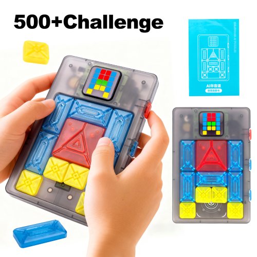Imagen de Rompecabezas Magnético Huarong Road con Más de 500 Niveles - Juego de Mesa Deslizante para Entrenar la Lógica y el Pensamiento Estratégico