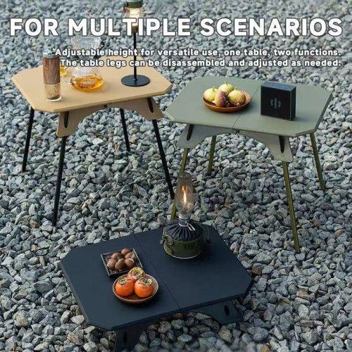 Afbeelding van Ultralichte Outdoor Campingtafel met Verstelbare Hoogte – Draagbare Klaptafel voor Kamperen, Picknick, BBQ en Vissen