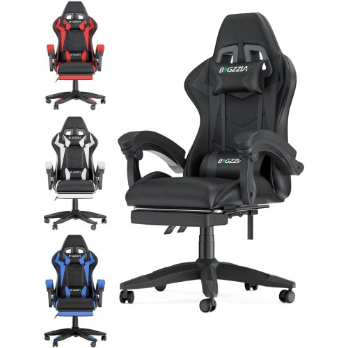 Imagen de Silla Gamer Ergonómica con Reposapiés y Apoyo Lumbar