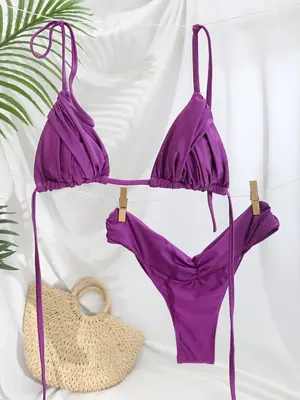Bikini Sexy Plis Micro - Style Élégant & Séduisant