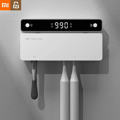 Imagen de Xiaomi-soporte de cepillo de dientes UV, esterilizador de almacenamiento inteligente recargable de secado rápido con pantalla LED, accesorios de baño