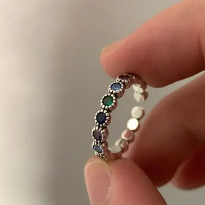 Image de Bague Sterling 925 Femme - Design Géométrique Fait Main