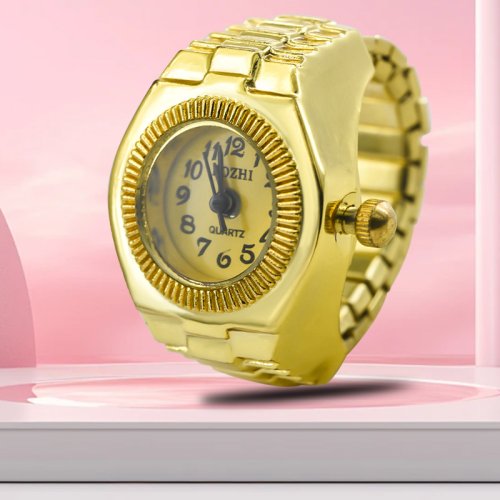 Image de Montre Annulaire Créative Dorée pour Couples