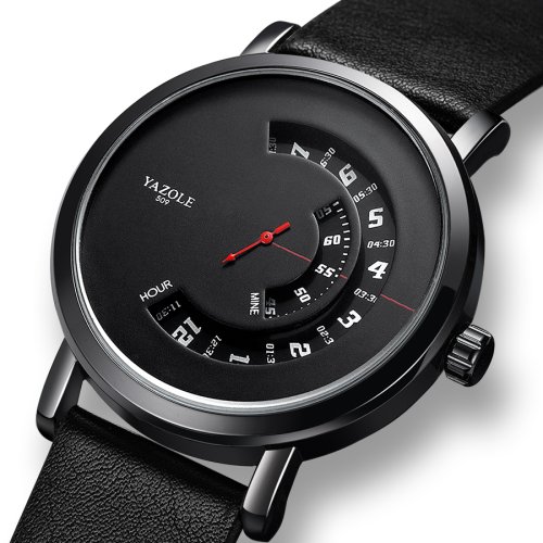 Image of Elegant Men's Quartz Watch with Genuine Leather Strap – Waterproof, Minimalist Design for Business, Sports, and Casual Wear