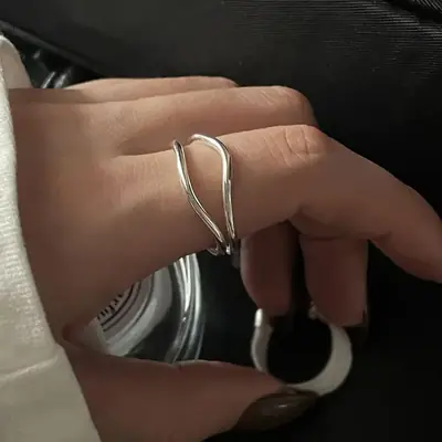Image de Bague Argent Multi-Lignes - Design Unique & Personnalisable