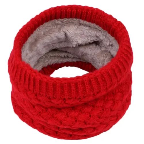 Imagen de Bufanda de cuello de invierno, hilo de lana grueso tejido, añade pelusa, protección cálida para invi...