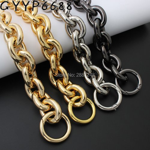 Image of Premium 27mm K-Gold Plated Thick Round Aluminum Chain Ring Strap for Handbags – Lightweight, Durable Bag Handle Replacement & Fashion Accessory