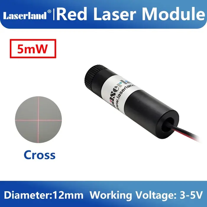 Rood 5mW kruis 12mm