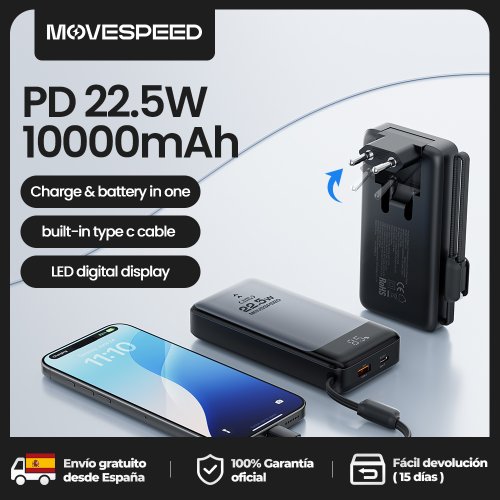Bild von Powerbank 10000mAh mit Schnellladefunktion & Klappstecker
