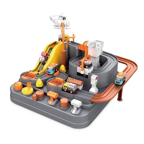 Afbeelding van Interactieve Educatieve Speelgoedset met Raceauto, Treinspoor, Ruimteraket en Dierenavonturen voor Kinderen – Mechanisch Breintrainingsspel