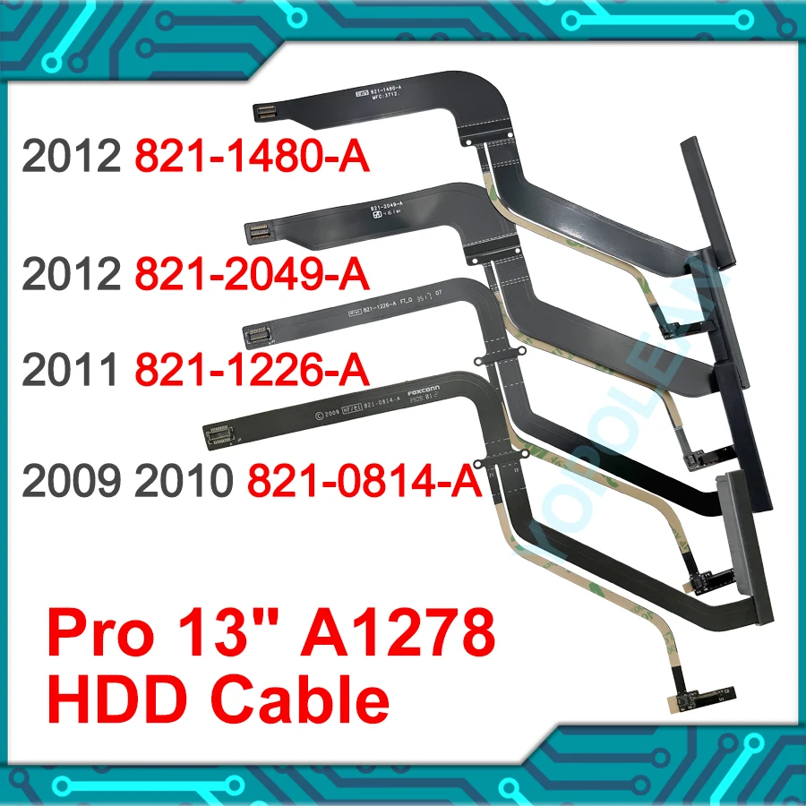 Zdjęcie Nowy kabel dysku twardego HDD do MacBook Pro 13 cali A1278 – kompatybilny z modelami 821-0814A, 821-1226A, 821-1480A, 821-2049A (2009–2012)