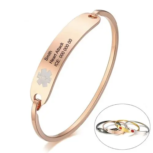 Image de Bracelet Médical Personnalisé - Anti-Allergique & Élégant