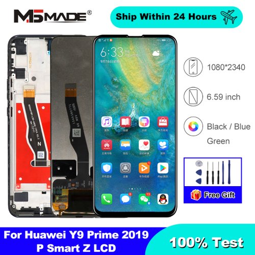 Zdjęcie 6,59" dla Huawei P Smart Z LCD Y9 Prime 2019 Wyświetlacz STK-LX1 LCD Ekran dotykowy Digitizer Części zamienne do wyświetlacza P Smart Z