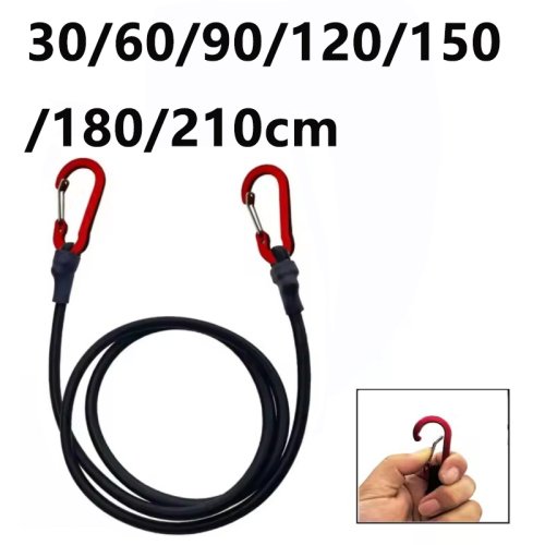 Image of Heavy Duty Elastic Bungee Cords with Metal Buckles – Versatile Tying Ropes for Fishing Boats, Car Luggage, and Outdoor Adventures