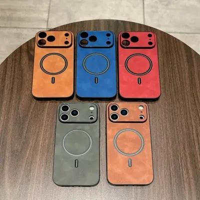 Étui Magnétique Cuir iPhone 17 Pro Max - Protection Complète & MagSafe