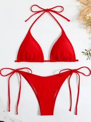 Image de Bikini Push-Up Rouge Élégant 2025 - Style Sexy & Raffiné