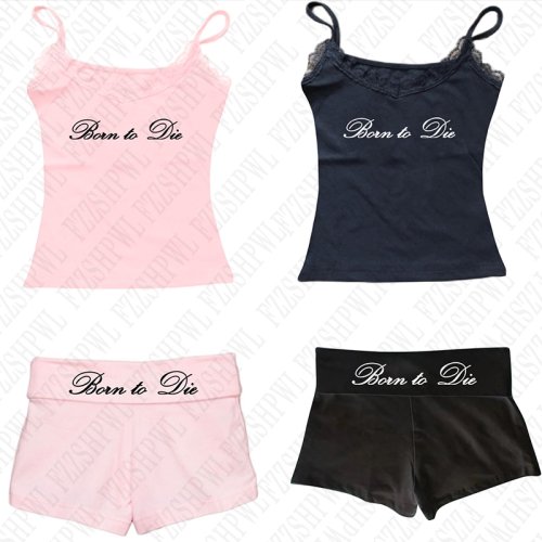 Imagen de Pantalones Cortos Ajustados de Verano Estilo Y2K Streetwear para Mujer, Moda Hip Hop Casual con Camisola Sin Mangas para Emo Girls y Punk